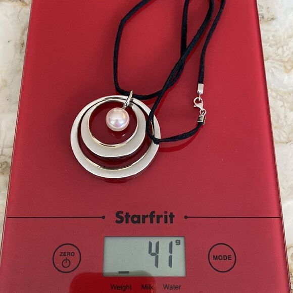 Elle 925 Sterling Silver (41g) & Pink Pearl Necklace - Picture 10 of 10